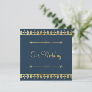 Convite de Casamento Chique Dourado