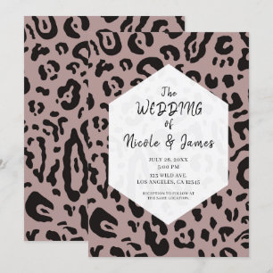 Convite de Casamento Chique Leopardo Guepardo Pret