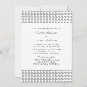 Convite de casamento cinza rígido