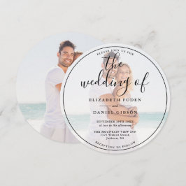 Convite de Casamento Circular Foto Elegante