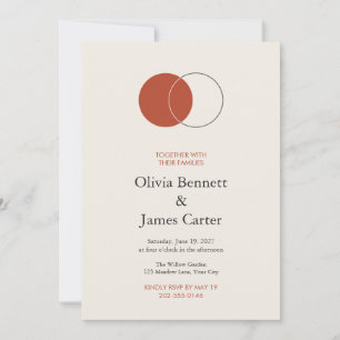 Convite de Casamento Círculos Entrelaçados Minimal