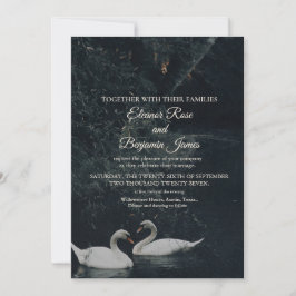 Convite de Casamento Cisne Romântico Mal-humorado