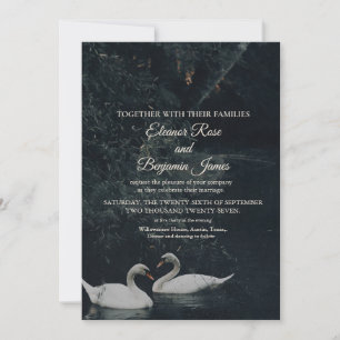 Convite de Casamento Cisne Romântico Mal-humorado
