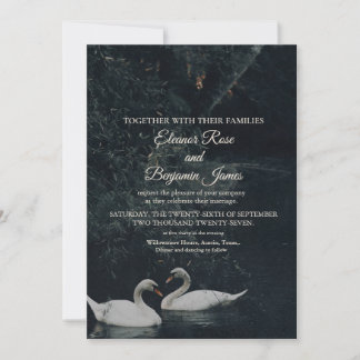 Convite de Casamento Cisne Romântico Mal-humorado