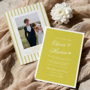 Convite de Casamento Citrino Amarelo Ilha Old Mone