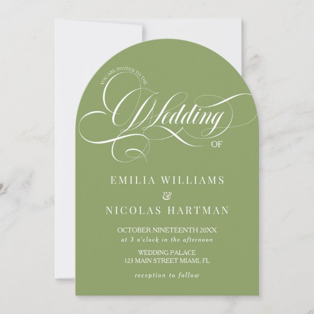 Convite de Casamento Citrus Green All In One (Frente)