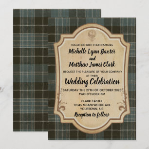 Convite De Casamento Clark Tartan