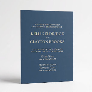 Convite de Casamento Classic Blue Amor Eterno