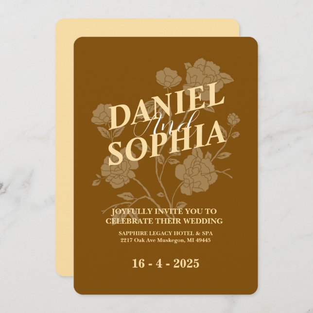 Convite de casamento clássico (Frente/Verso)