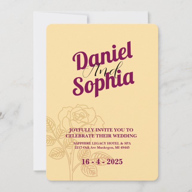 Convite de casamento clássico (Frente)