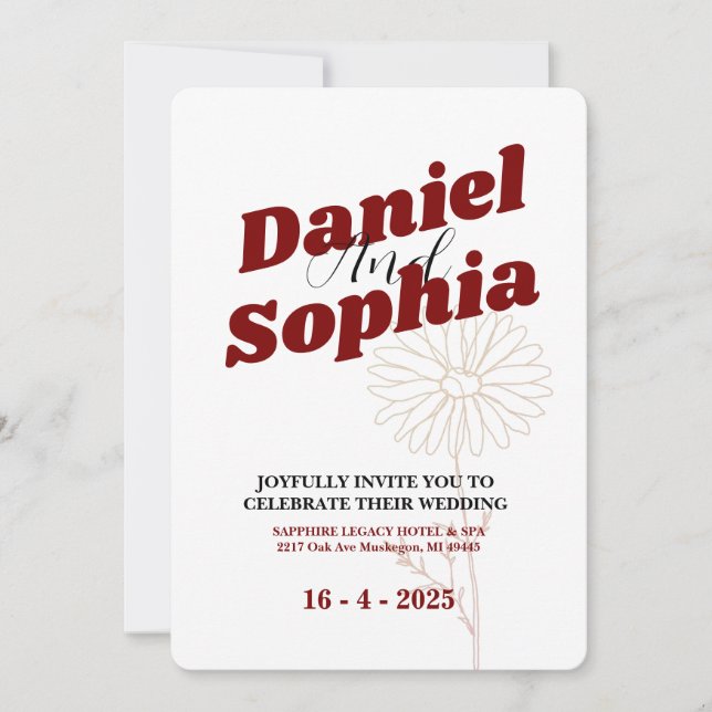 Convite de casamento clássico (Frente)