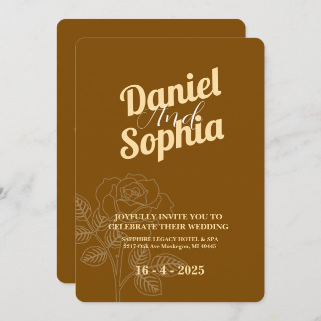 Convite de casamento clássico (Frente/Verso)