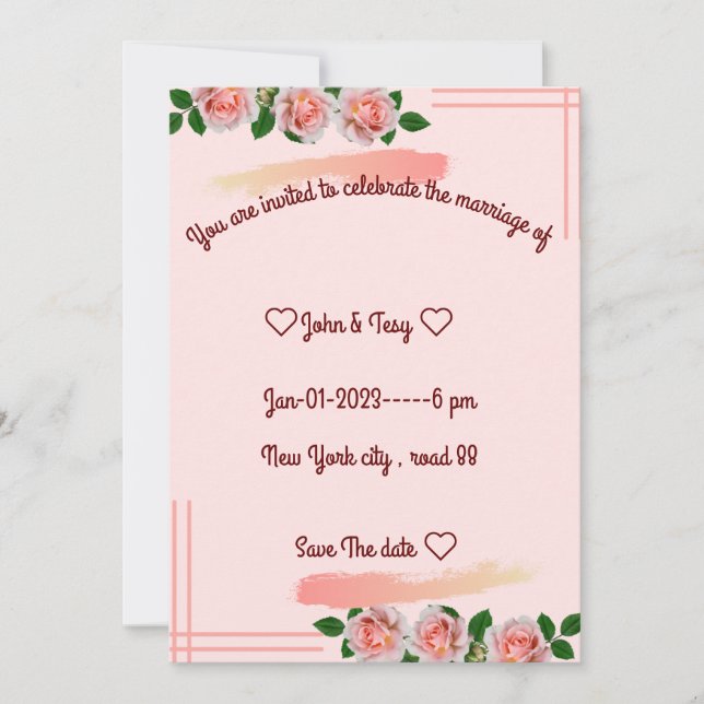 convite de casamento clássico (Frente)