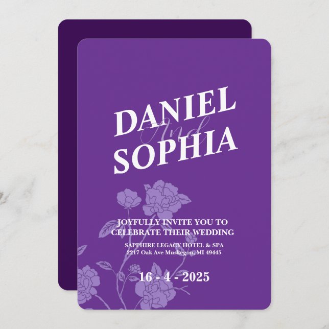 Convite de casamento clássico (Frente/Verso)