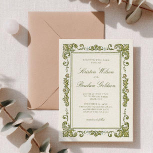Convite de Casamento Clássico Art Nouveau