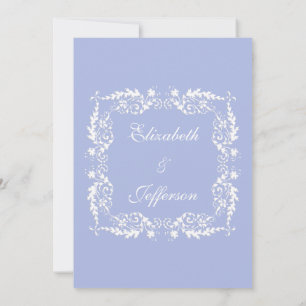 Convite de Casamento Clássico Blue 2
