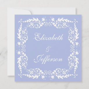 Convite de Casamento Clássico Blue 2