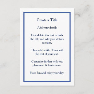 Convite de casamento Clássico de Borda Azul Simple