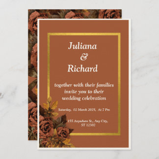 Convite de casamento clássico de Rosa de outono