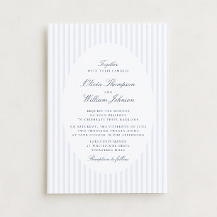 Convite de Casamento Clássico Elegante com Listras
