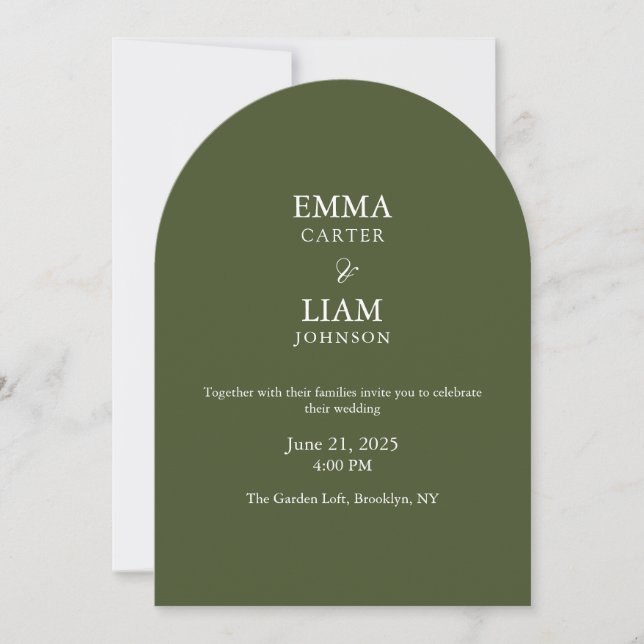 Convite de casamento clássico elegante moderno (Frente)