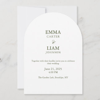 Convite de casamento clássico elegante moderno