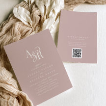 Convite de Casamento Clássico Elegante Rosa Andrea