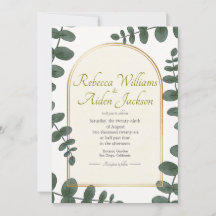 Convite de Casamento Clássico em Marfim e Dourado