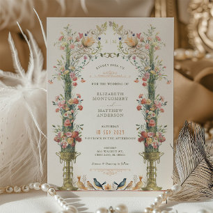 Convite de Casamento Clássico Jardim Encantado