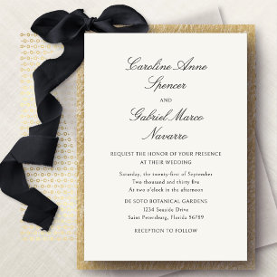 Convite de Casamento Clássico Minimalista Simples