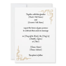 Convite de casamento clássico personalizável