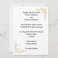 Convite de casamento clássico personalizável
