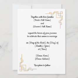 Convite de casamento clássico personalizável