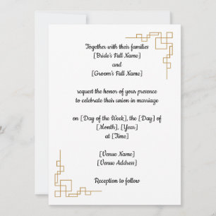 Convite de casamento clássico personalizável
