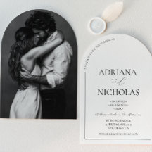 Convite de Casamento Clássico Preto e Branco Simpl