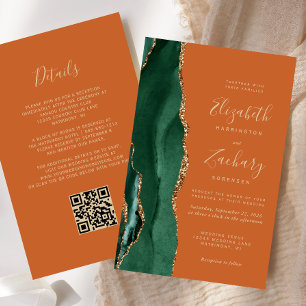 Convite de Casamento Código QR Esmeralda Orçamento