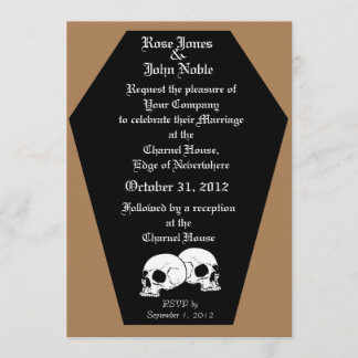 Convite De Casamento Coffin Ebony (Tan)