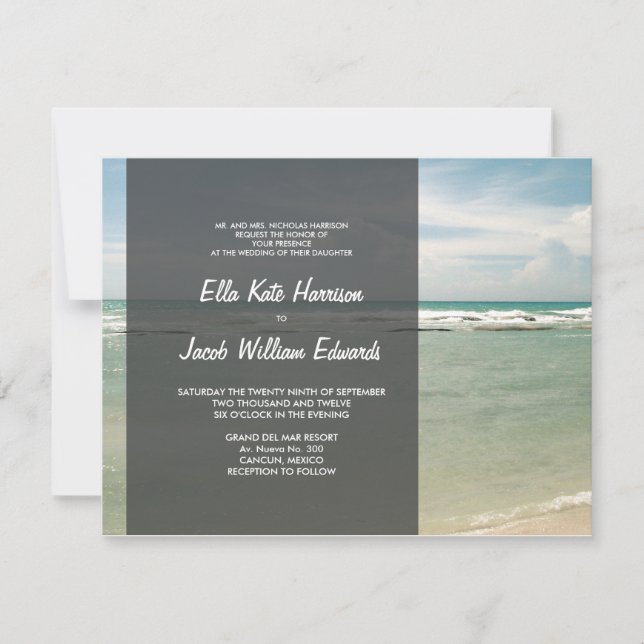 Convite de Casamento // Coleção de Praia Moderna (Frente)