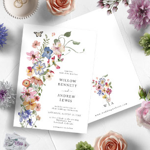 Convite de Casamento Colorido Floral em Aquarela
