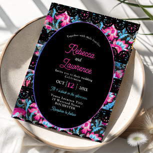 Convite de casamento colorido mexicano