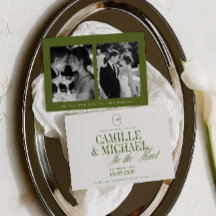 Convite de Casamento com 2 Fotos Nó de Gravata Oli