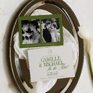 Convite de Casamento com 2 Fotos Nó de Gravata Oli