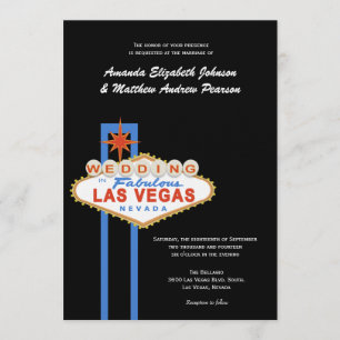 Convite de Casamento com a Placa de Las Vegas