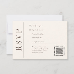 Convite de casamento com a RSVP de Tipografia Eleg