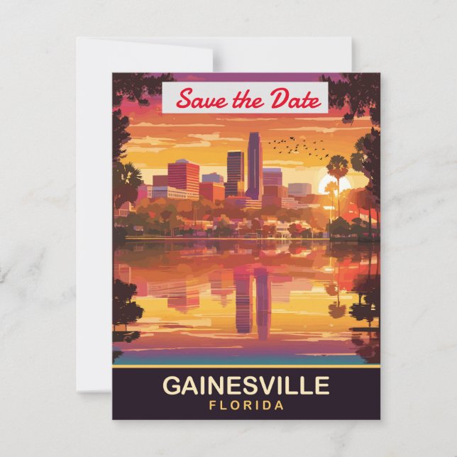 Convite de Casamento com a Silhueta de Gainesville (Frente)