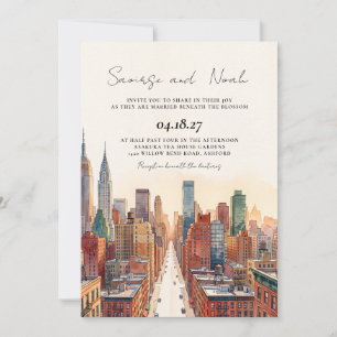 Convite de Casamento com a Silhueta de Nova York