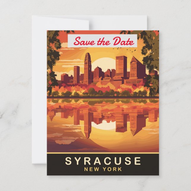 Convite de Casamento com a Silhueta de Syracuse No (Frente)