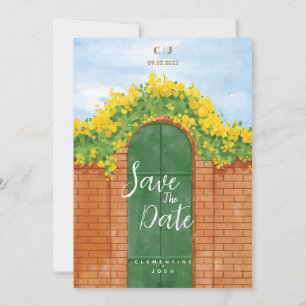 convite de casamento com aguarela simples