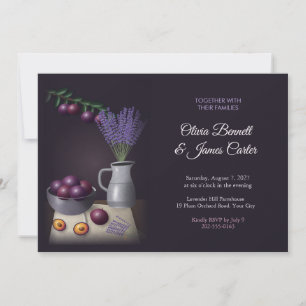 Convite de Casamento com Ameixas e Lavanda em Natu