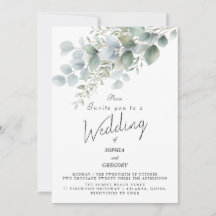 Convite de Casamento com Aquarela de Eucalipto Mod